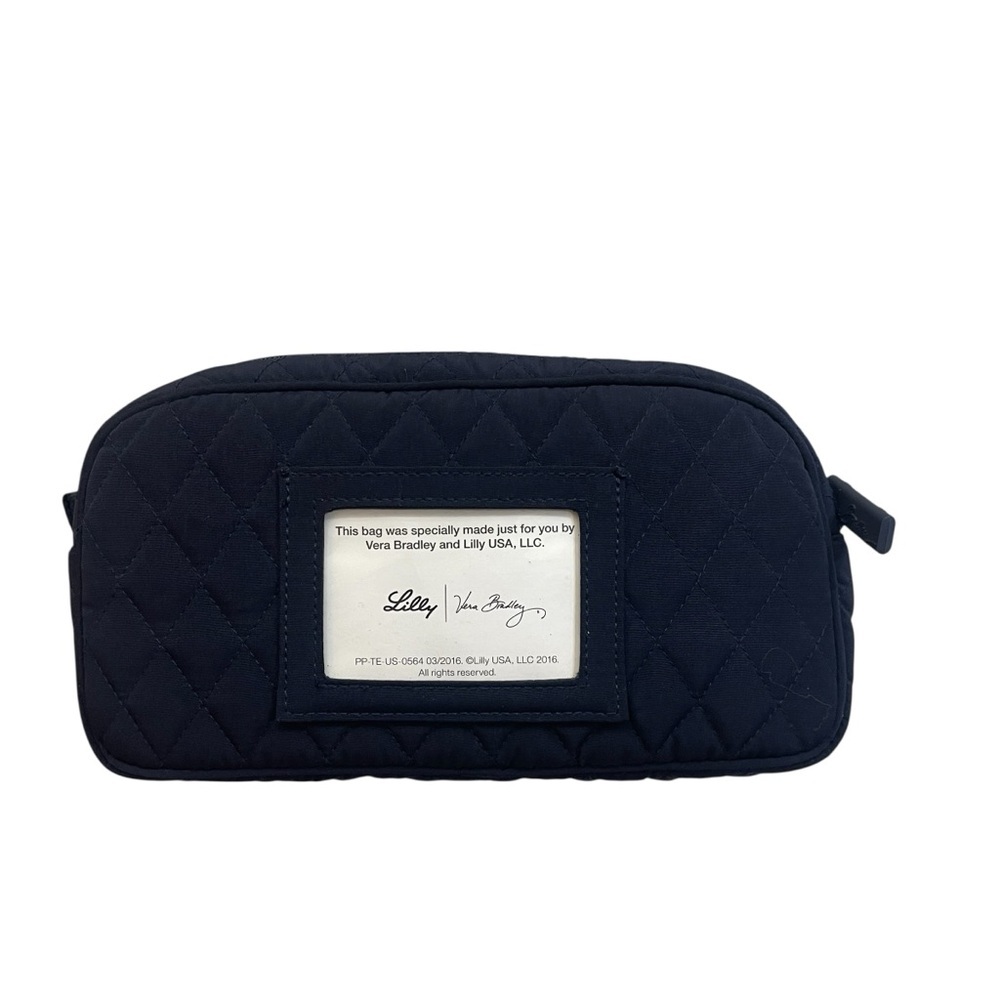 Vera Bradley Navy Blue Quilted Insulated Medicine Zip Travel Pouch Bag